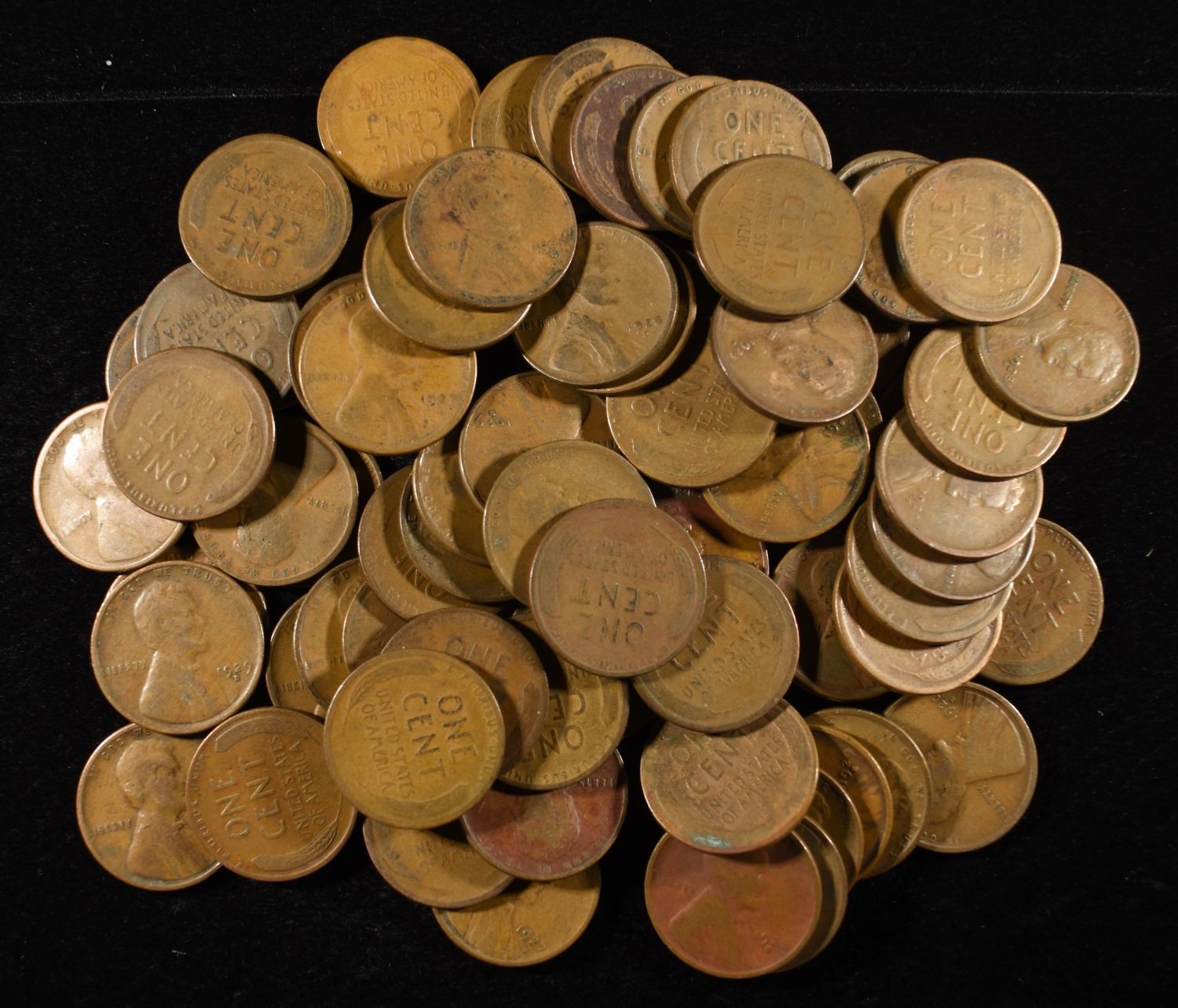 (76) WHEAT CENTS FROM THE 20'S