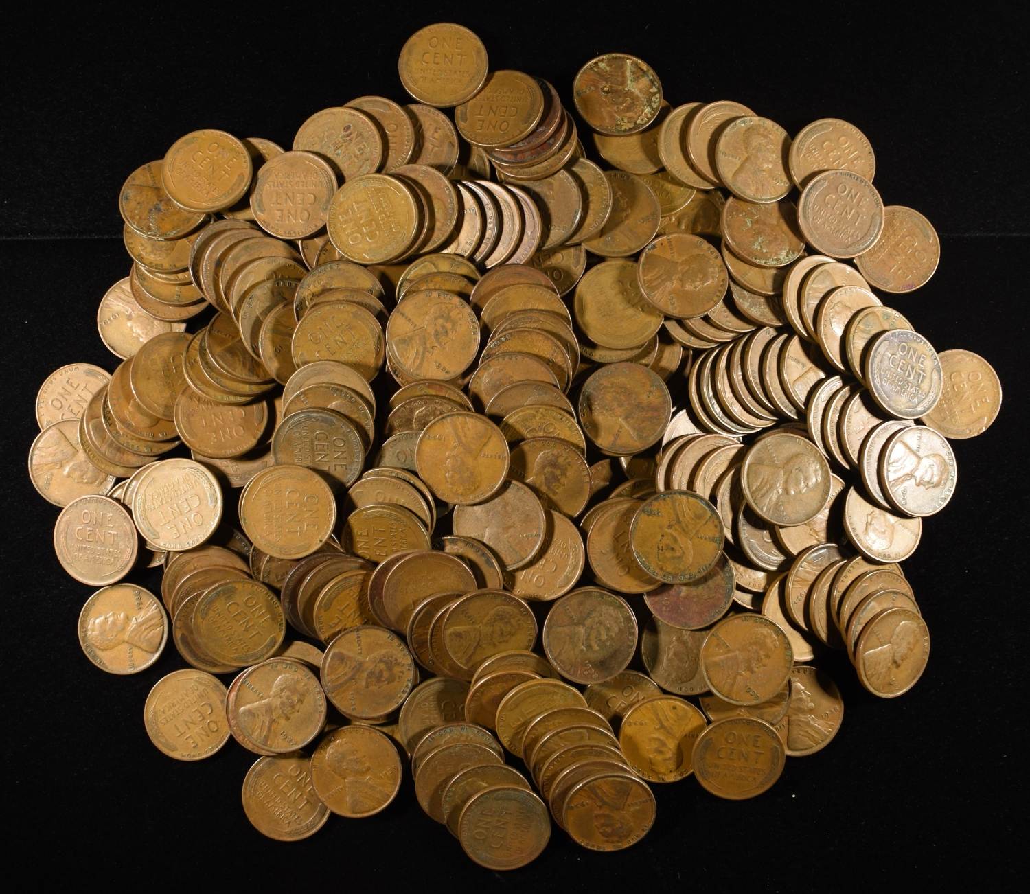 (250) WHEAT CENTS FROM THE 1930'S