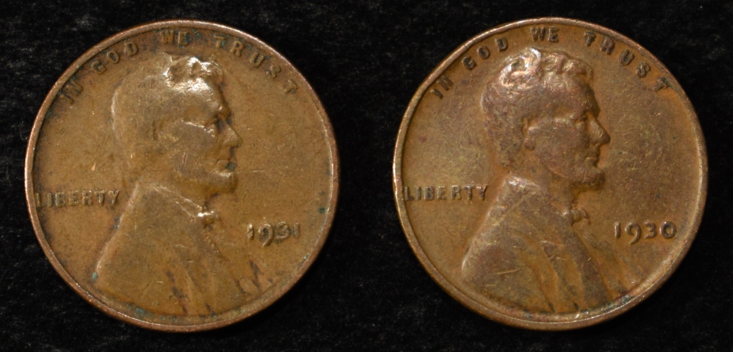 (250) WHEAT CENTS FROM THE 1930'S