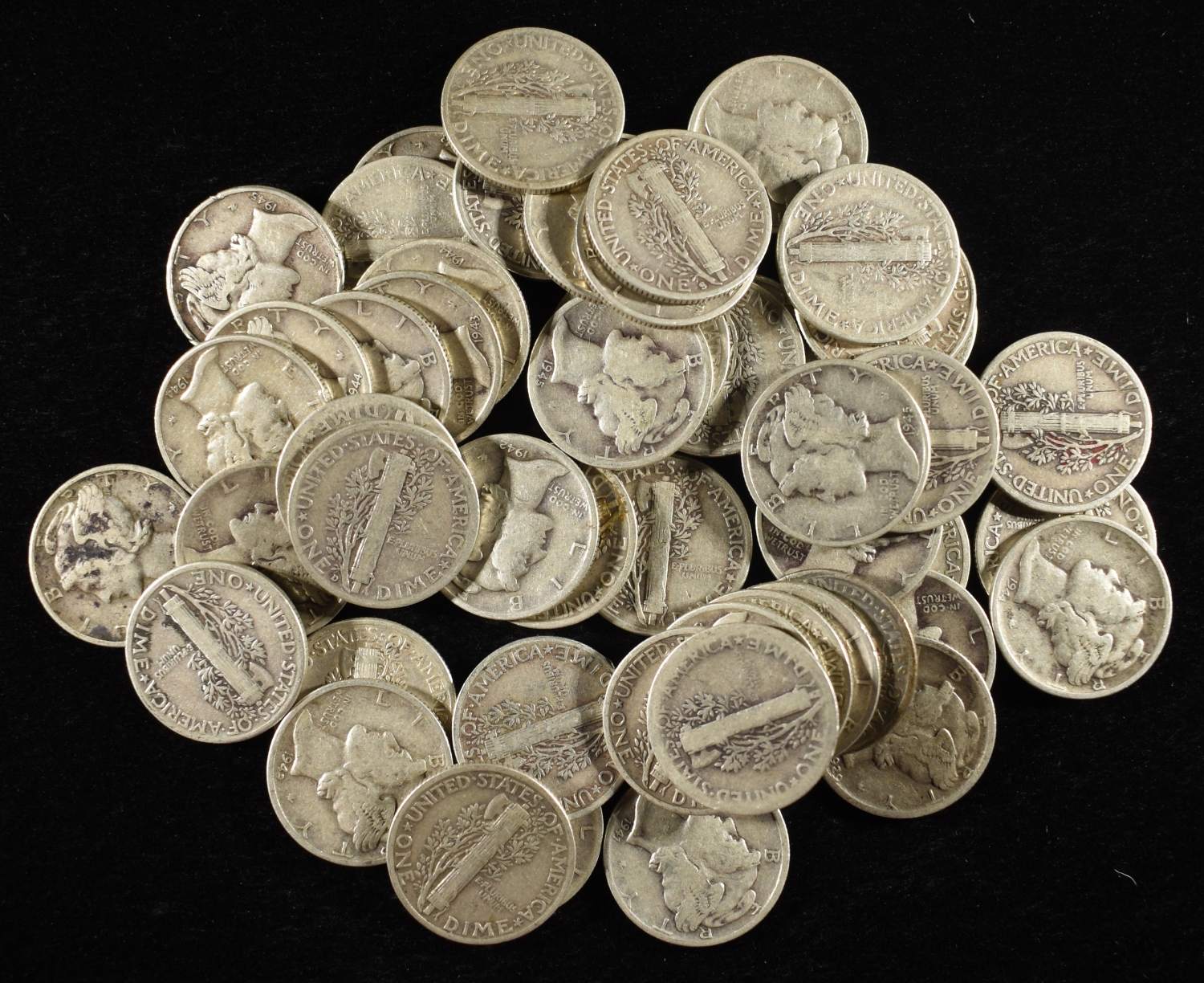 (50) MERCURY DIMES