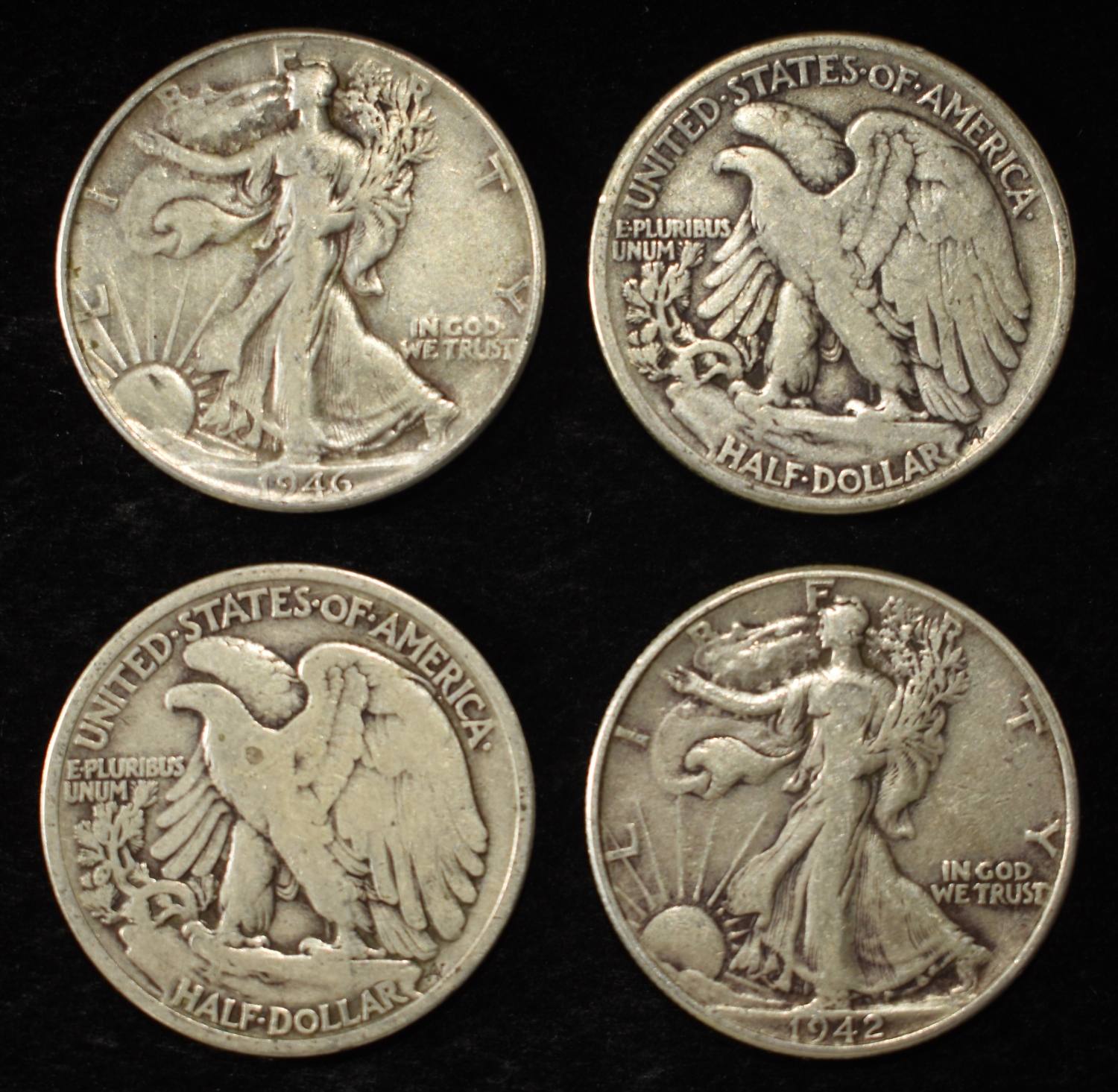 (10) WALKING LIBERTY HALF DOLLARS