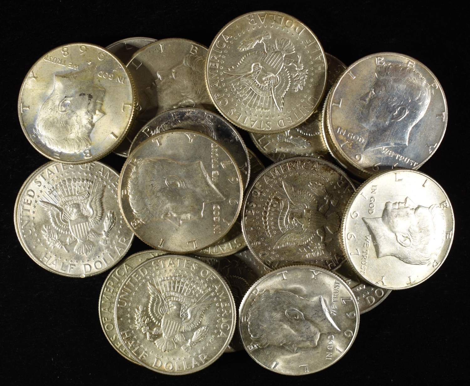 (20) 40% SILVER KENNEDY HALF DOLLARS