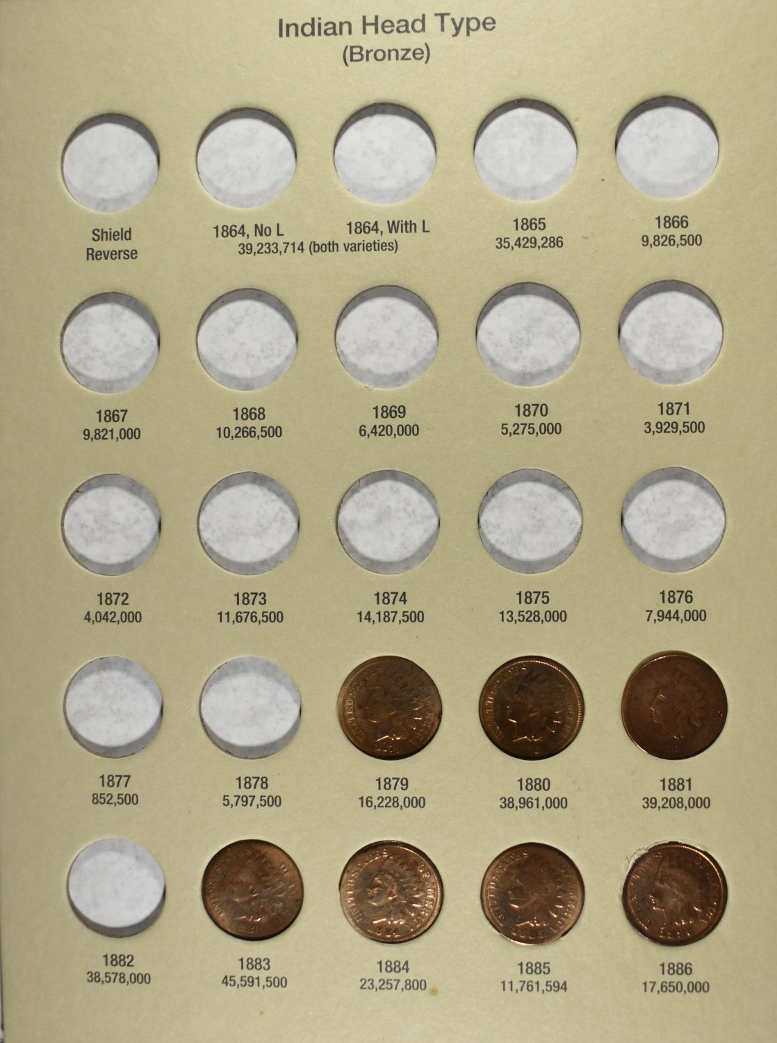 NICE PARTIAL SET OF INDIAN CENTS