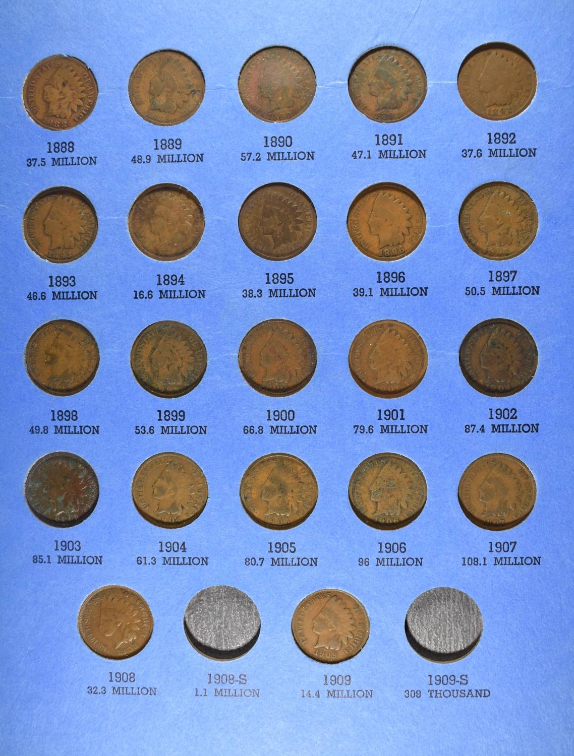 INDIAN & (4) LINCOLN CENTS COLLECTION