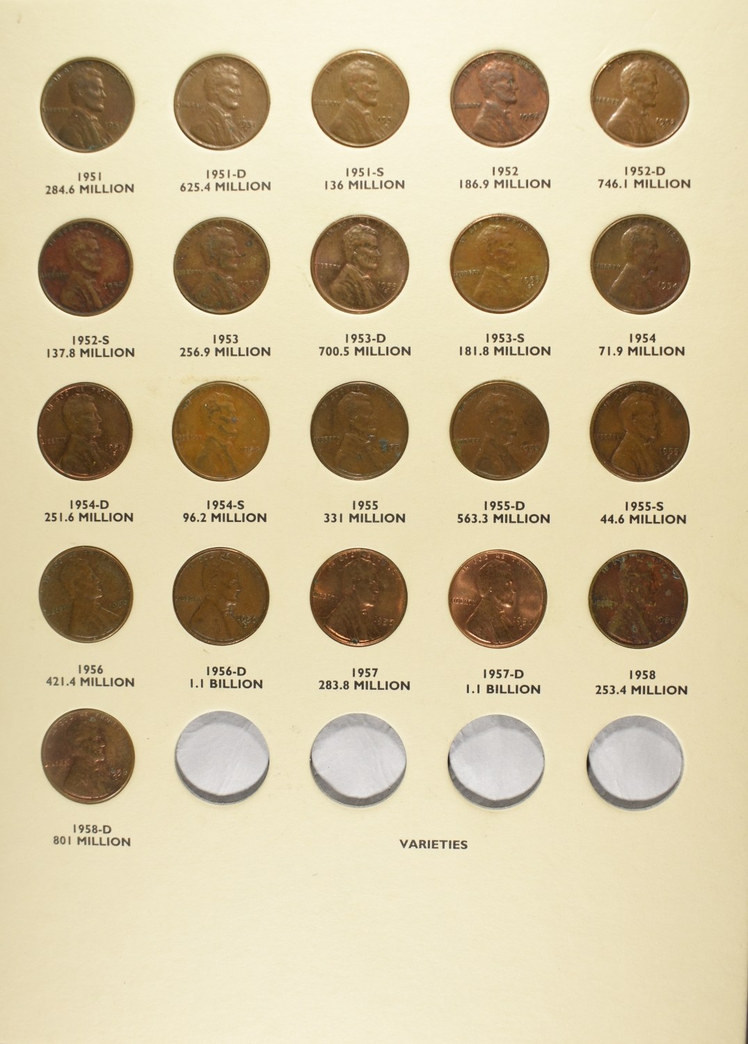 (4) LINCOLN CENTS COLLECTION