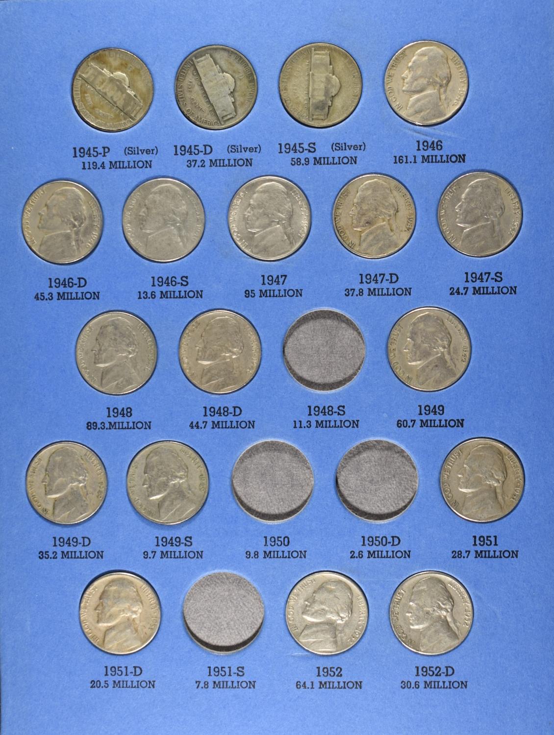 LIBERTY & JEFFERSON NICKEL COLLECTIONS
