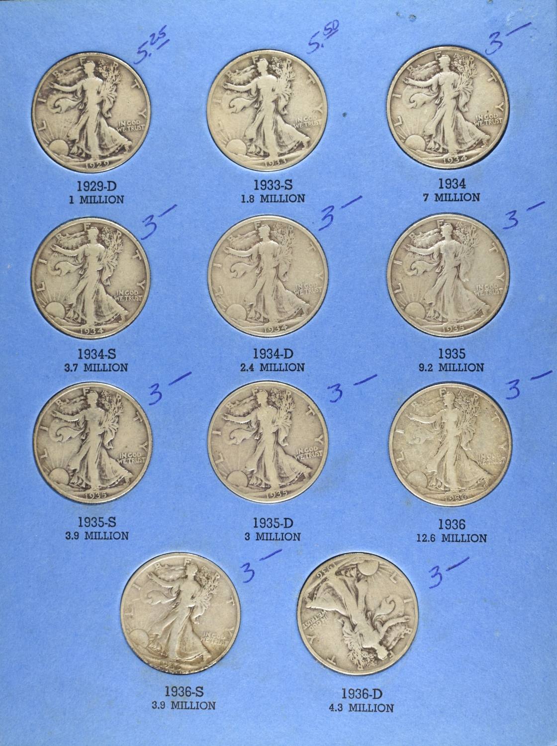 WALKING LIBERTY HALF DOLLARS COLLECTION