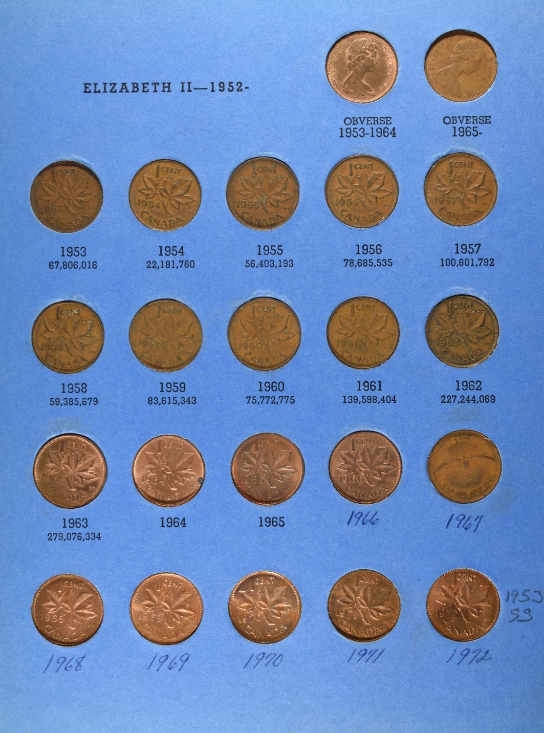 (5) CANADIAN SMALL CENTS COLLECTION