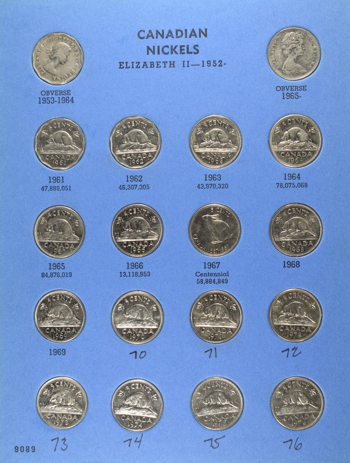 (4) CANADIAN NICKELS COLLECTION