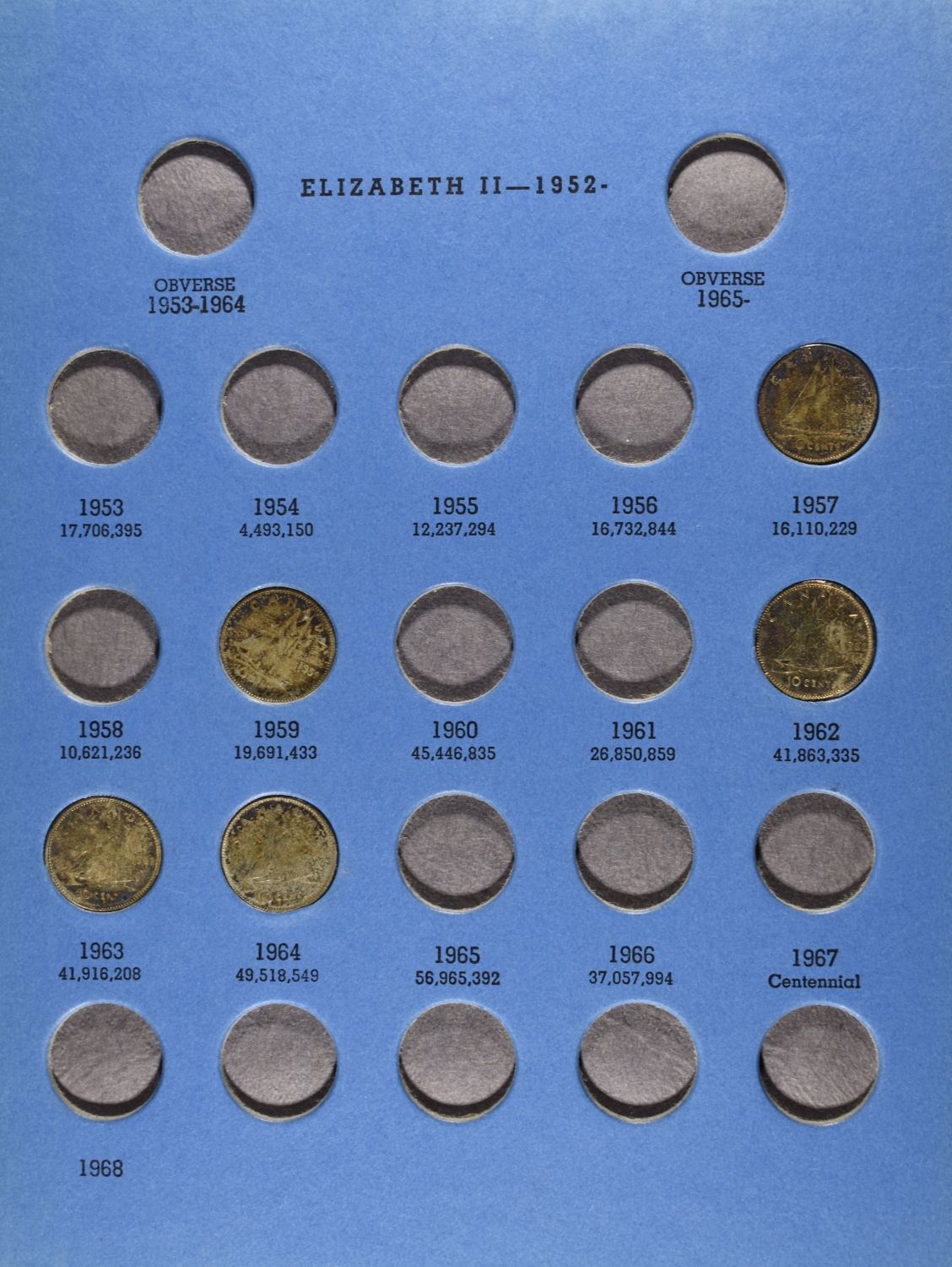 CANADIAN DIME & HALF DOLLAR COLLECTION