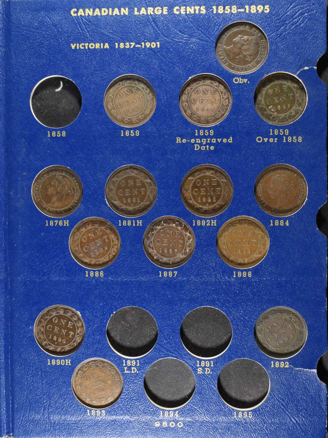 (6) CANADIAN LARGE CENTS COLLECTION