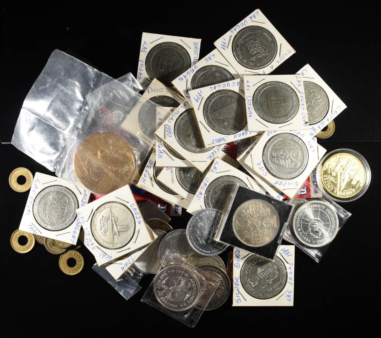 (50) MISC. TOKENS AND MEDALS