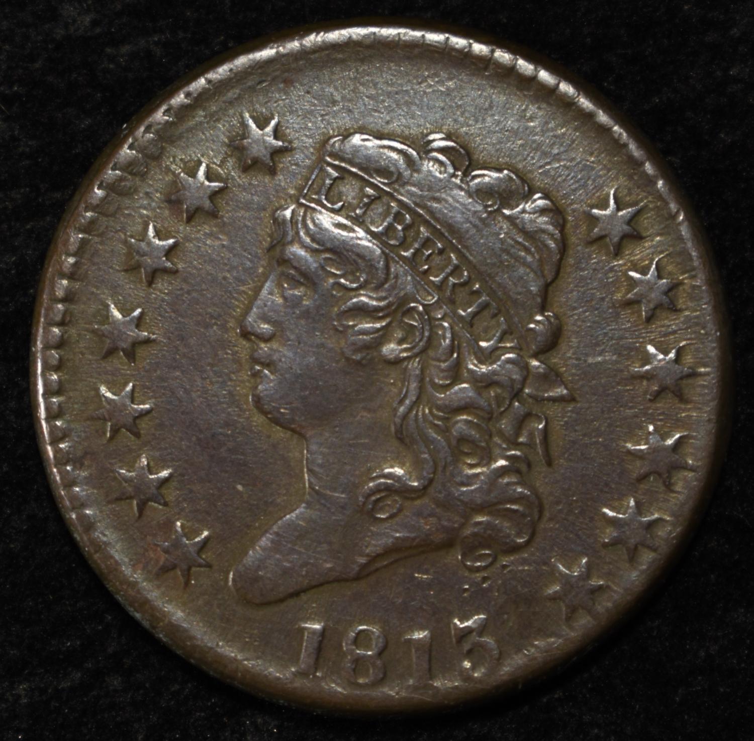 1813 CLASSIC HEAD LARGE CENT LOVELY ORIG AU