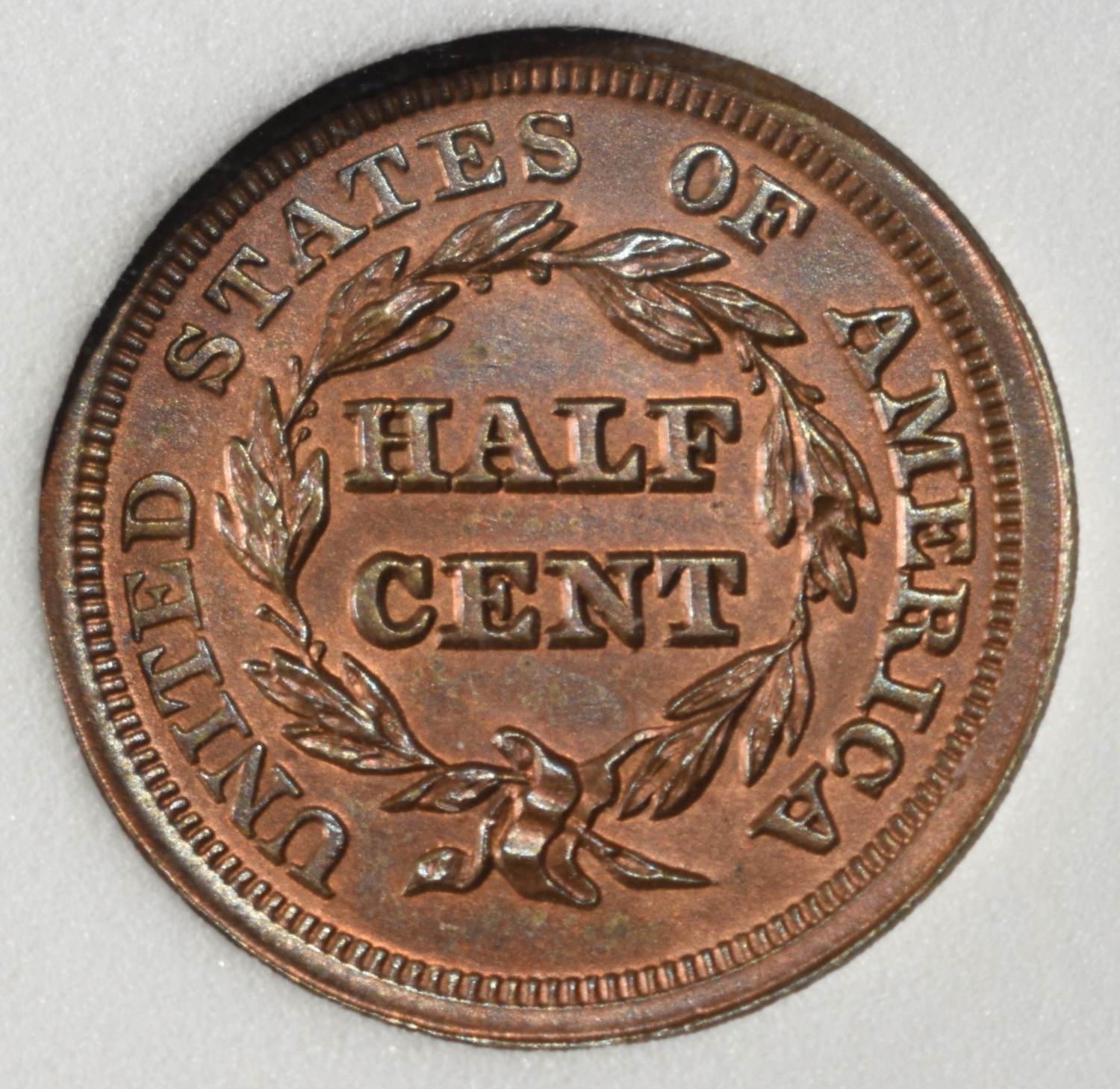 1853 BRAIDED HAIR HALF CENT PCI SUPERB GEM BU RB