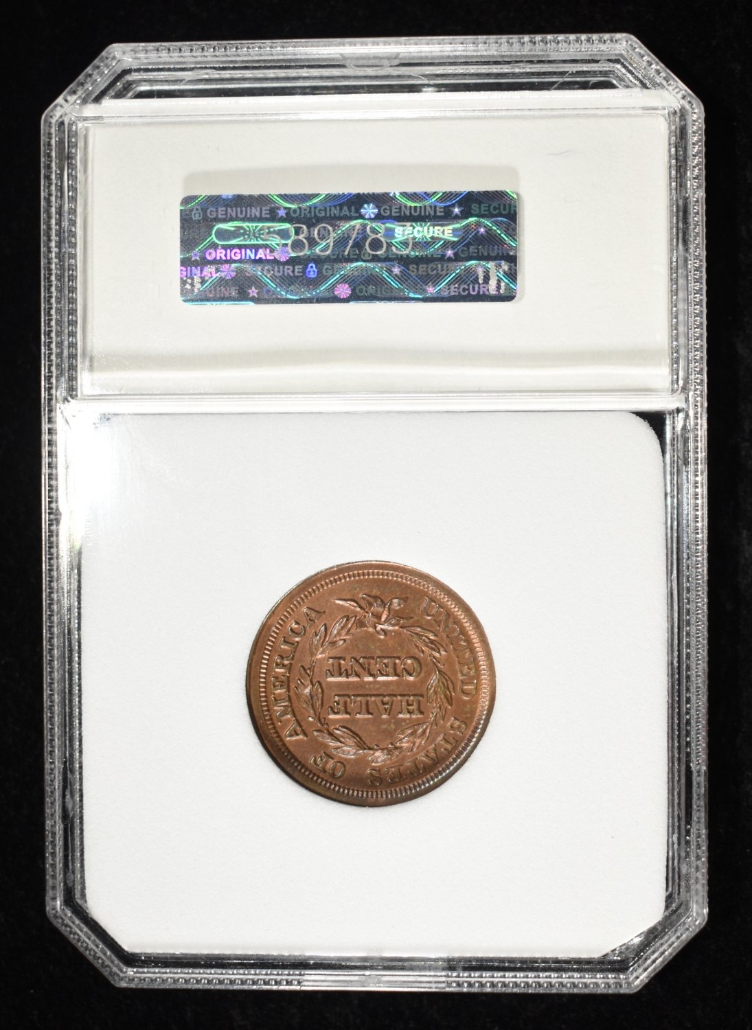1853 BRAIDED HAIR HALF CENT PCI SUPERB GEM BU RB