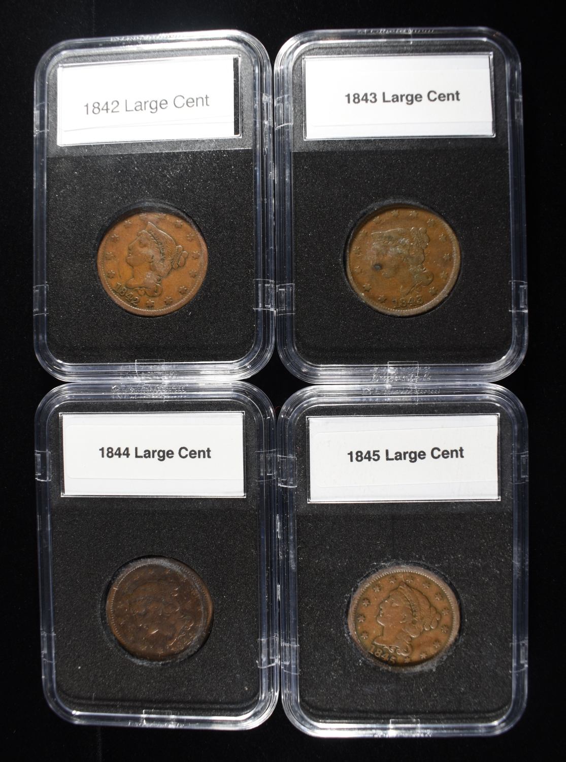 (4) BRAIDED HAIR LARGE CENTS