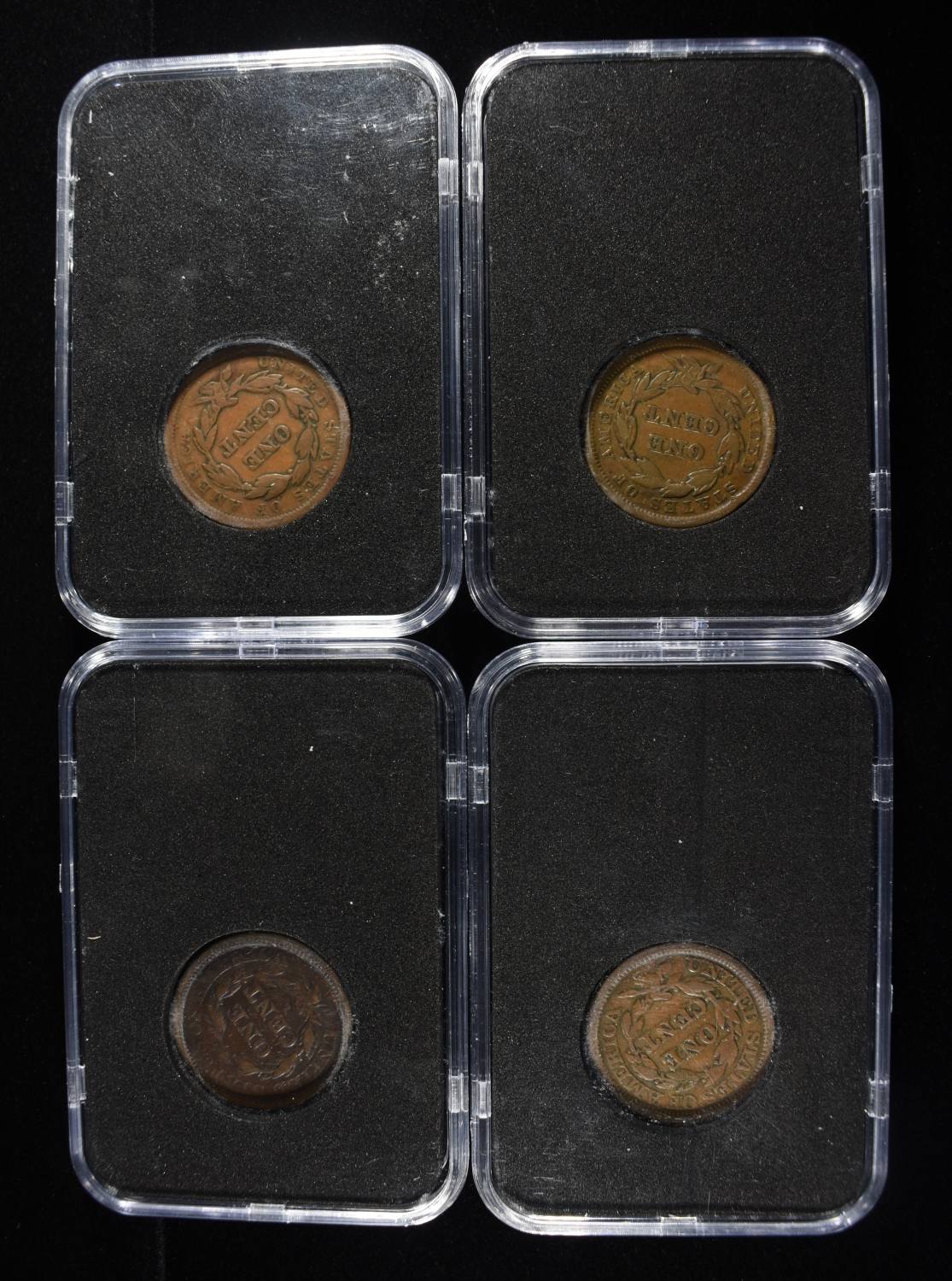 (4) BRAIDED HAIR LARGE CENTS