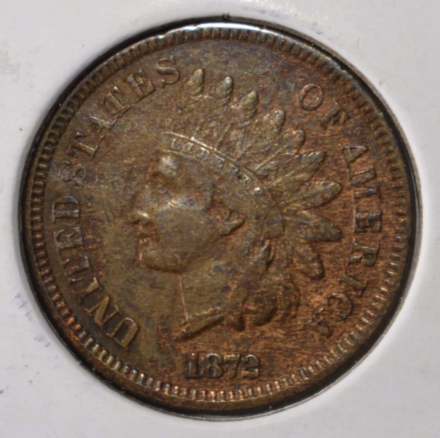 1872 INDIAN CENT VF/XF