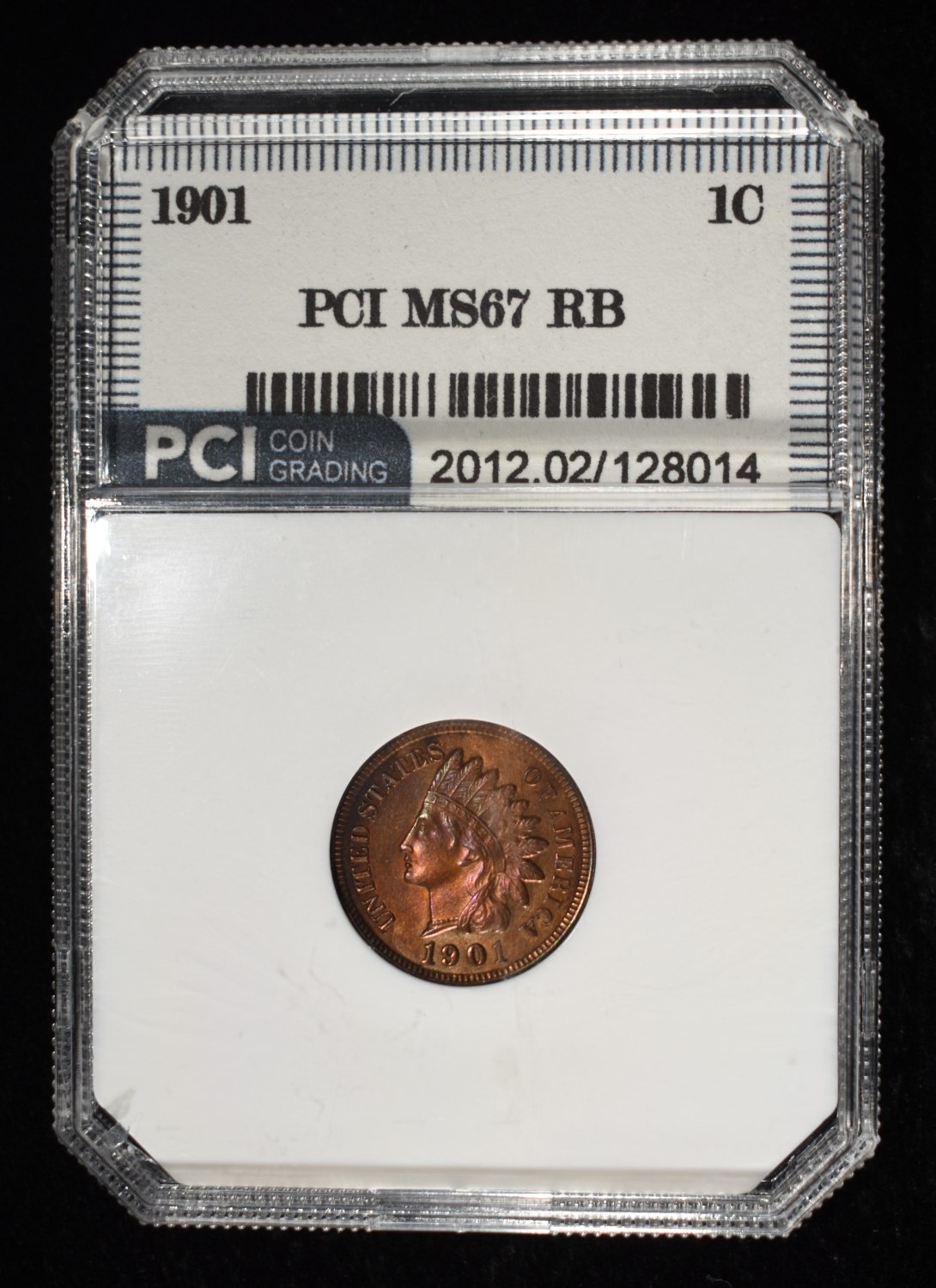 1901 INDIAN CENT PCI SUPERB GEM BU RB