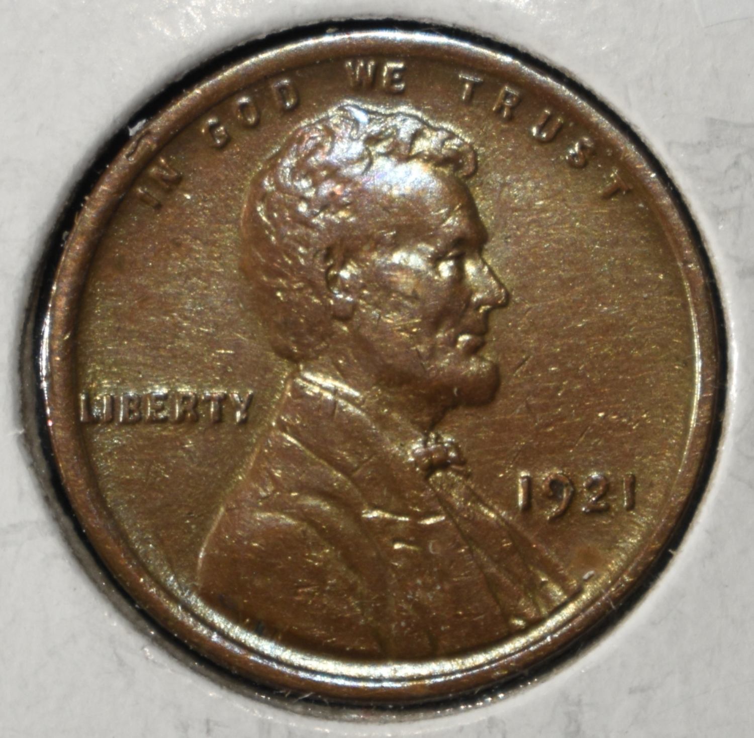 1921 WHEAT CENT BU
