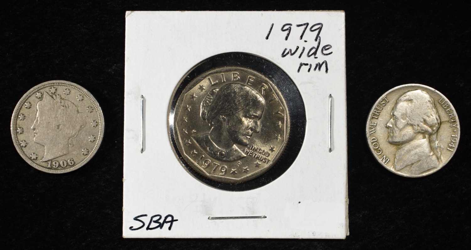 (43) 'V' NICKELS, 1941 JEFFERSON 5C & 1979 SBA $1