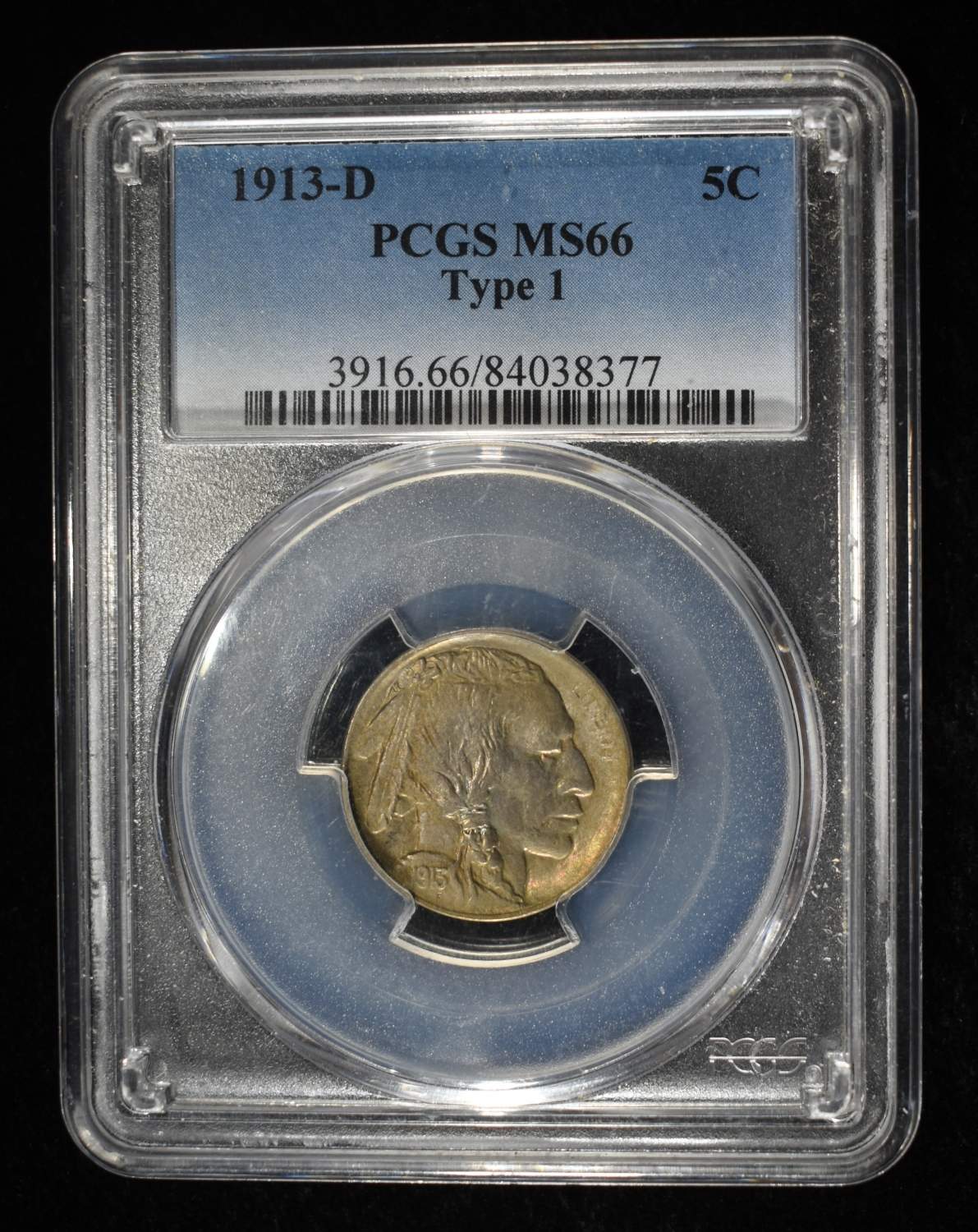 1913-D BUFFALO NICKEL PCGS MS66 T1