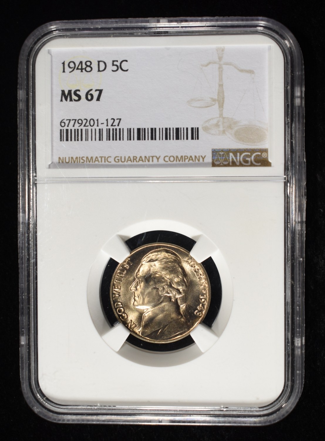 1948-D JEFFERSON NICKEL NGC MS67