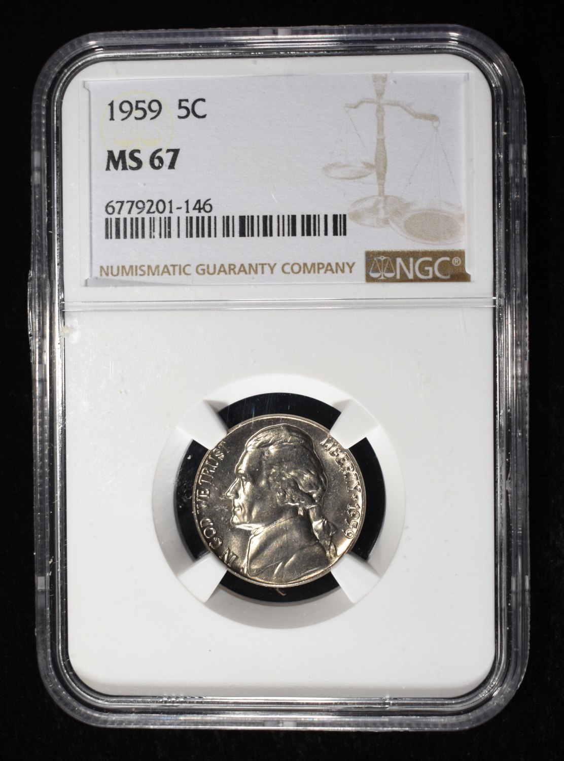 1959 JEFFERSON NICKEL NGC MS67