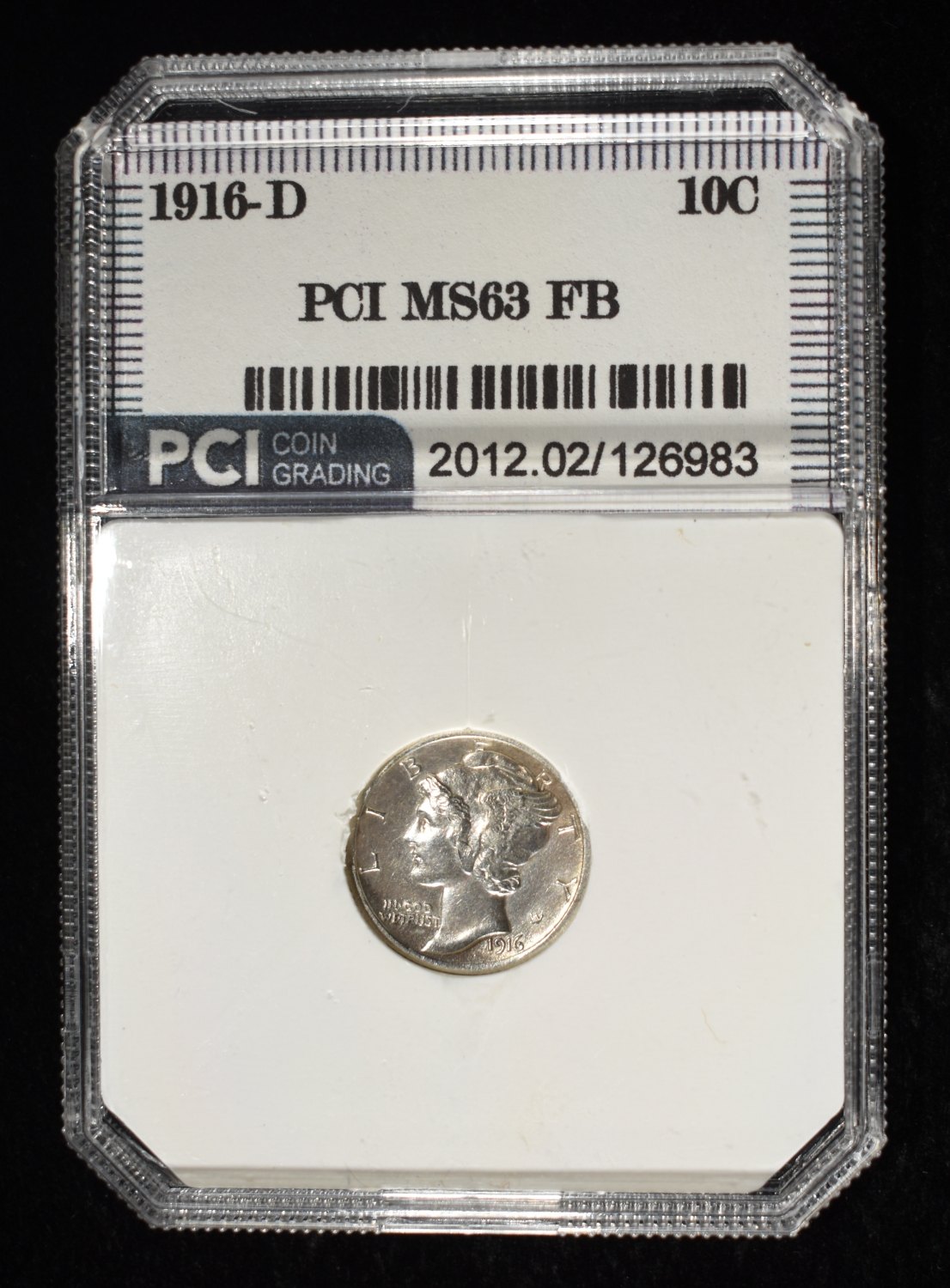 1916-D MERCURY DIME PCI MS CH BU FB