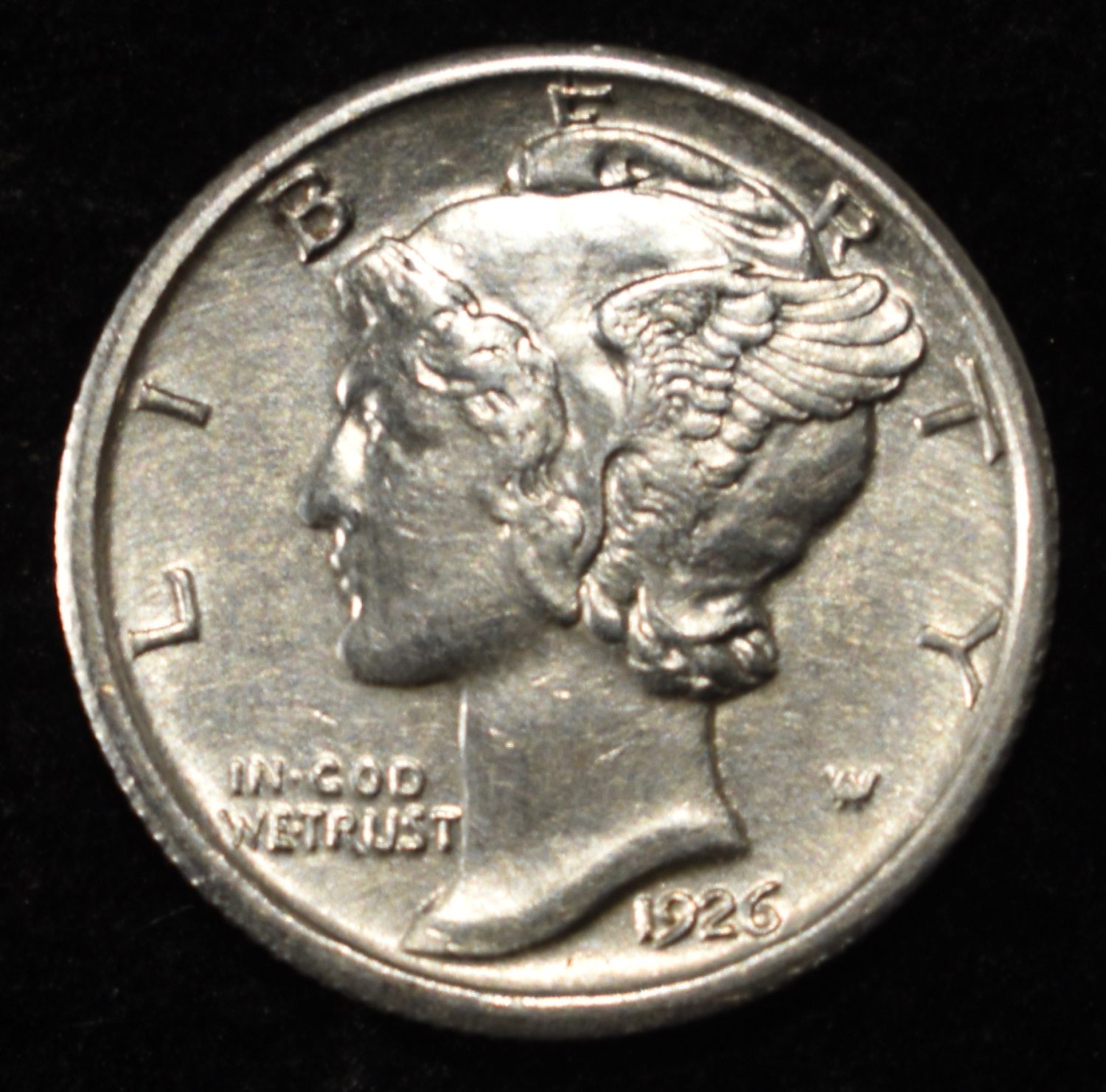 1926-S MERCURY DIME SHARP BU FSB
