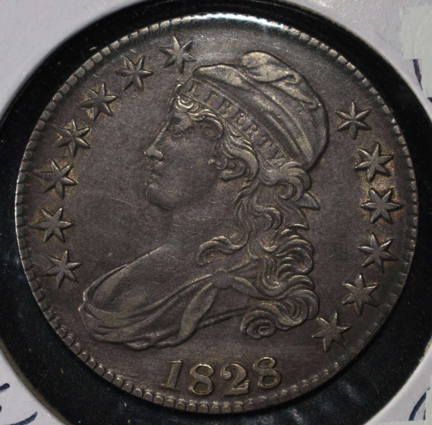 1828 CAPPED BUST HALF DOLLAR CH AU