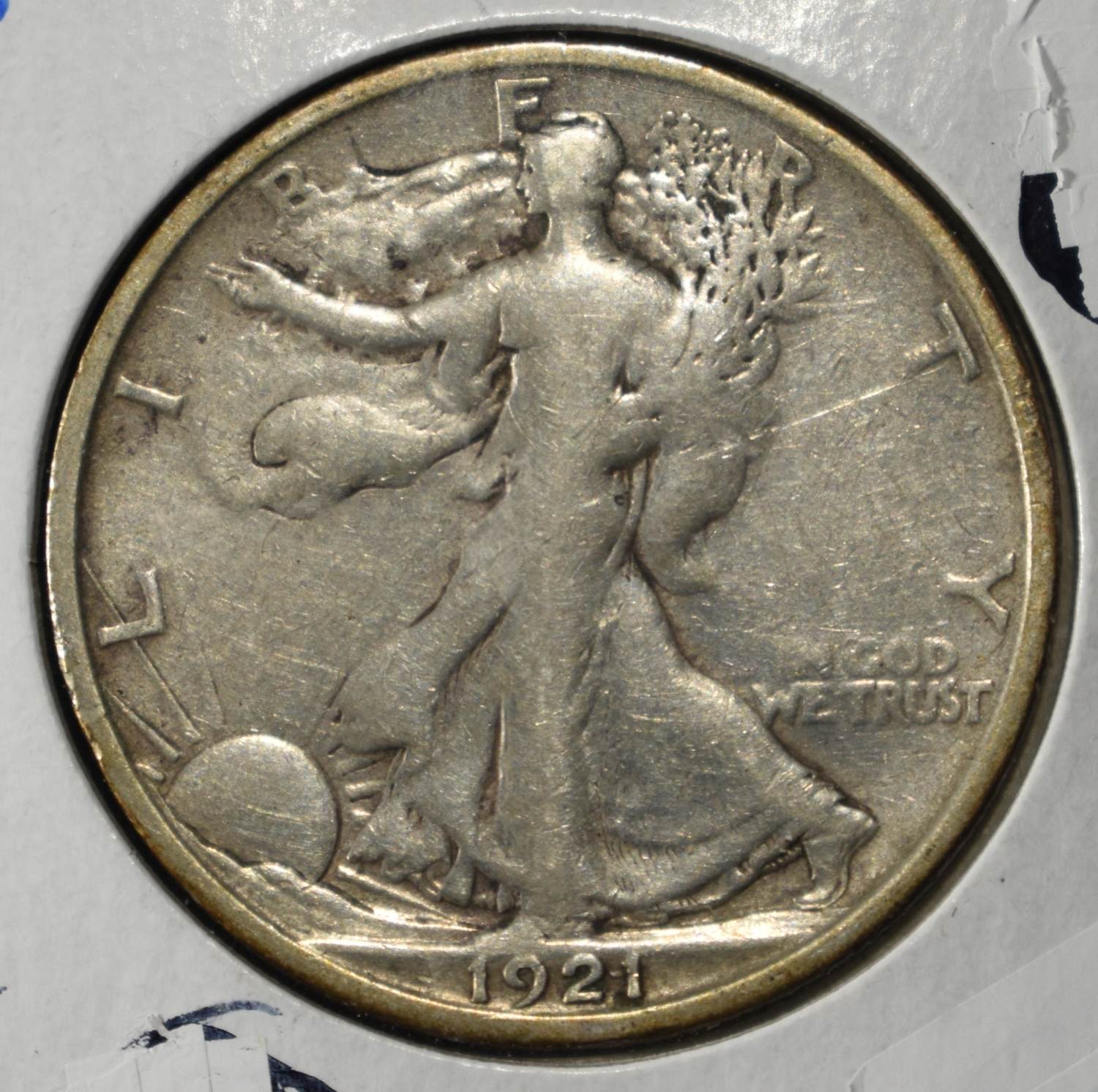 1921-D WALKING LIBERTY HALF DOLALR VF