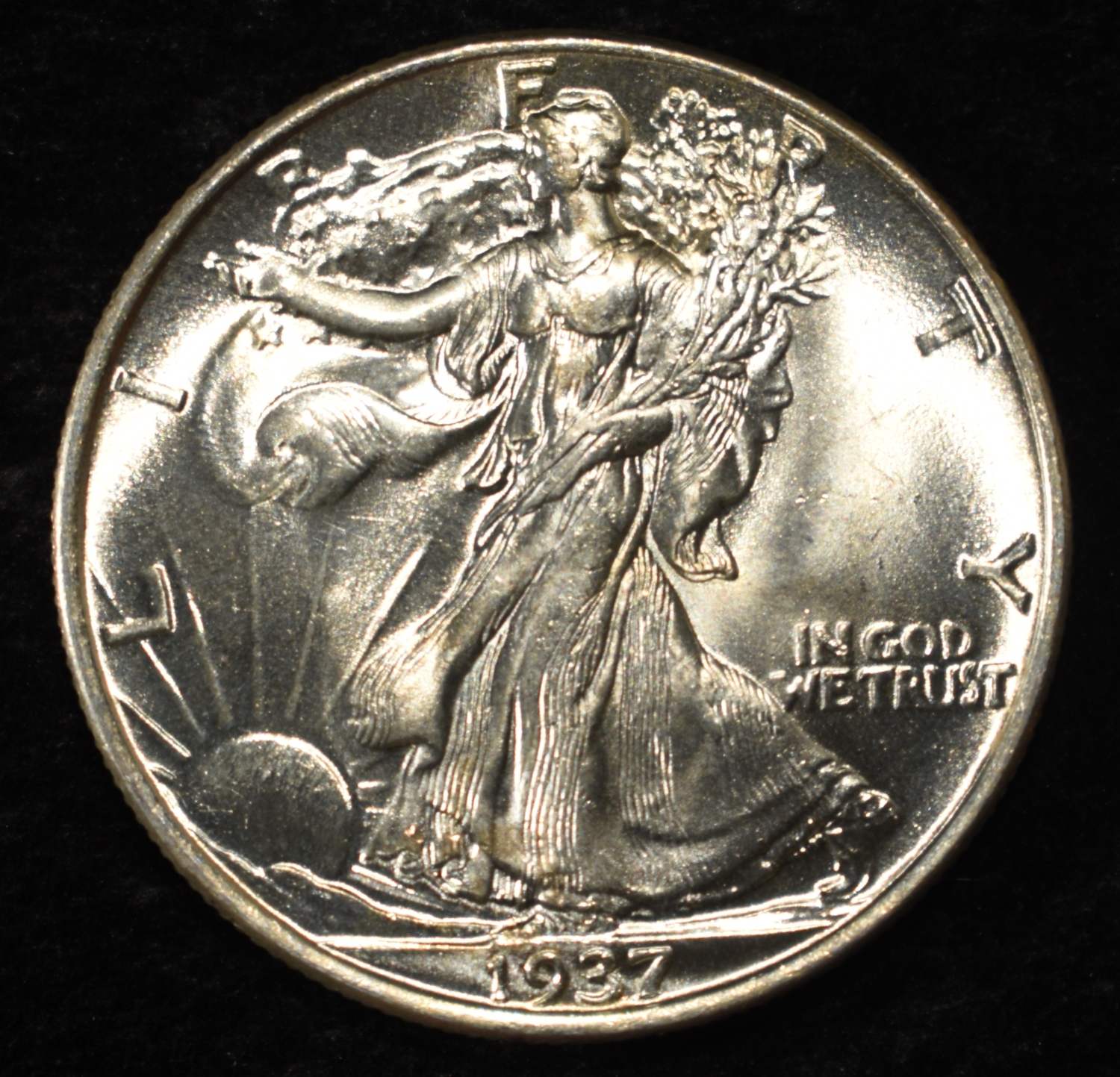 1937 WALKING LIBERTY HALF DOLLAR GEM BU