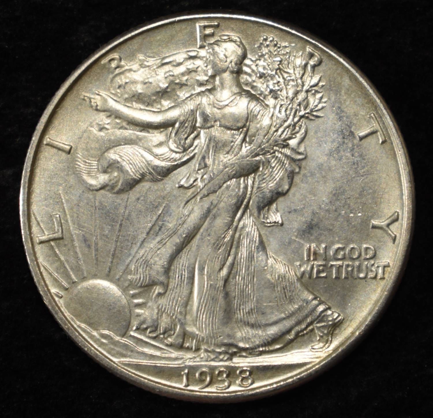 1938-D WALKING LIBERTY HALF DOLLAR CH BU
