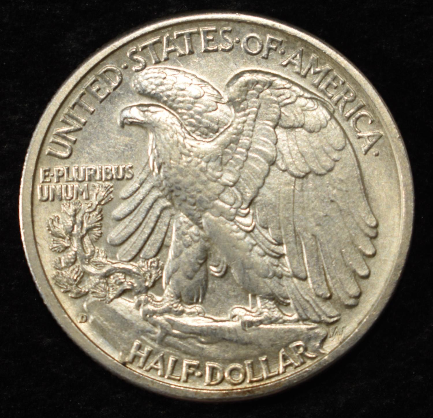 1938-D WALKING LIBERTY HALF DOLLAR CH BU
