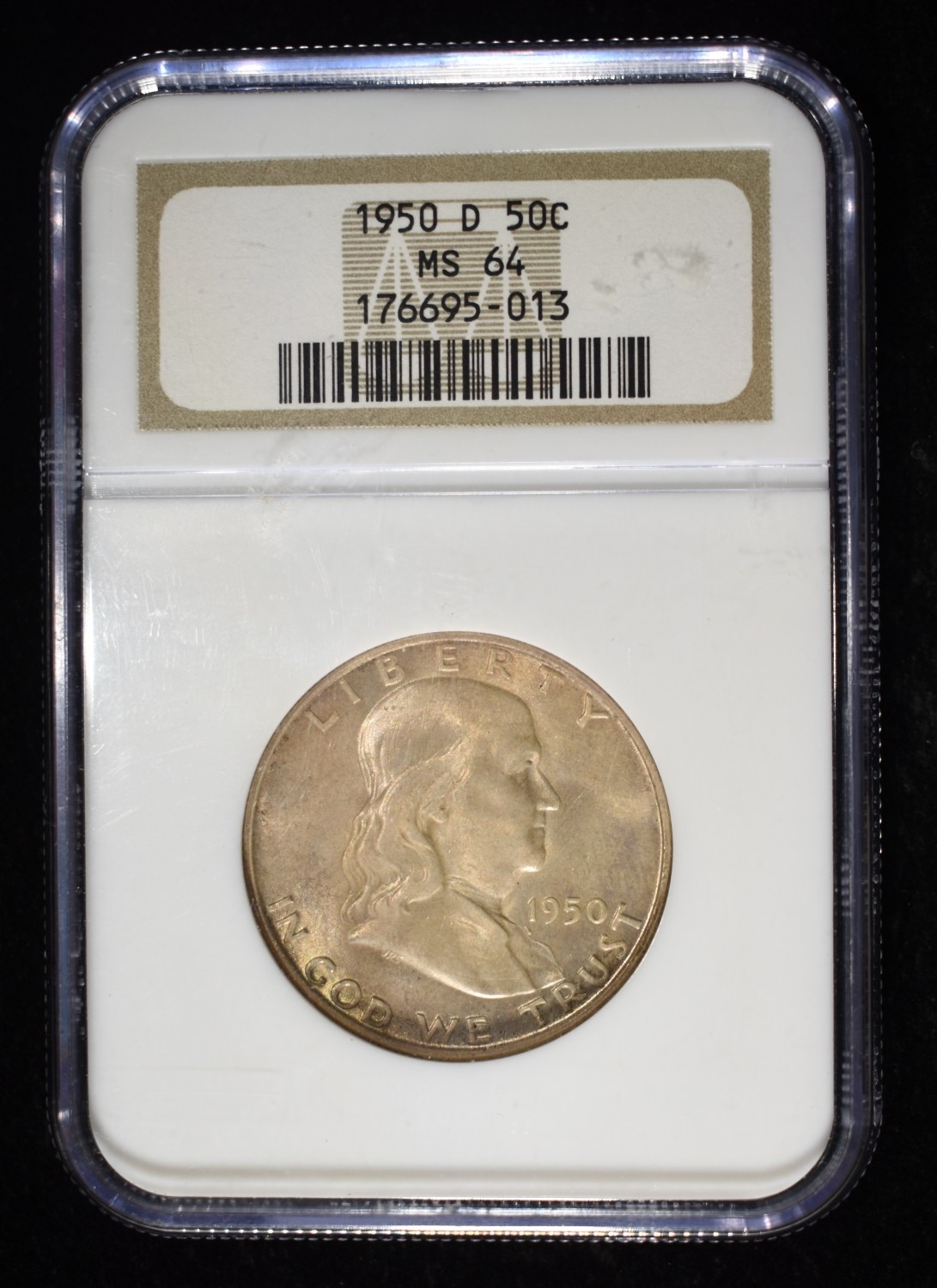 1950-D FRANKLIN HALF DOLLAR NGC MS64