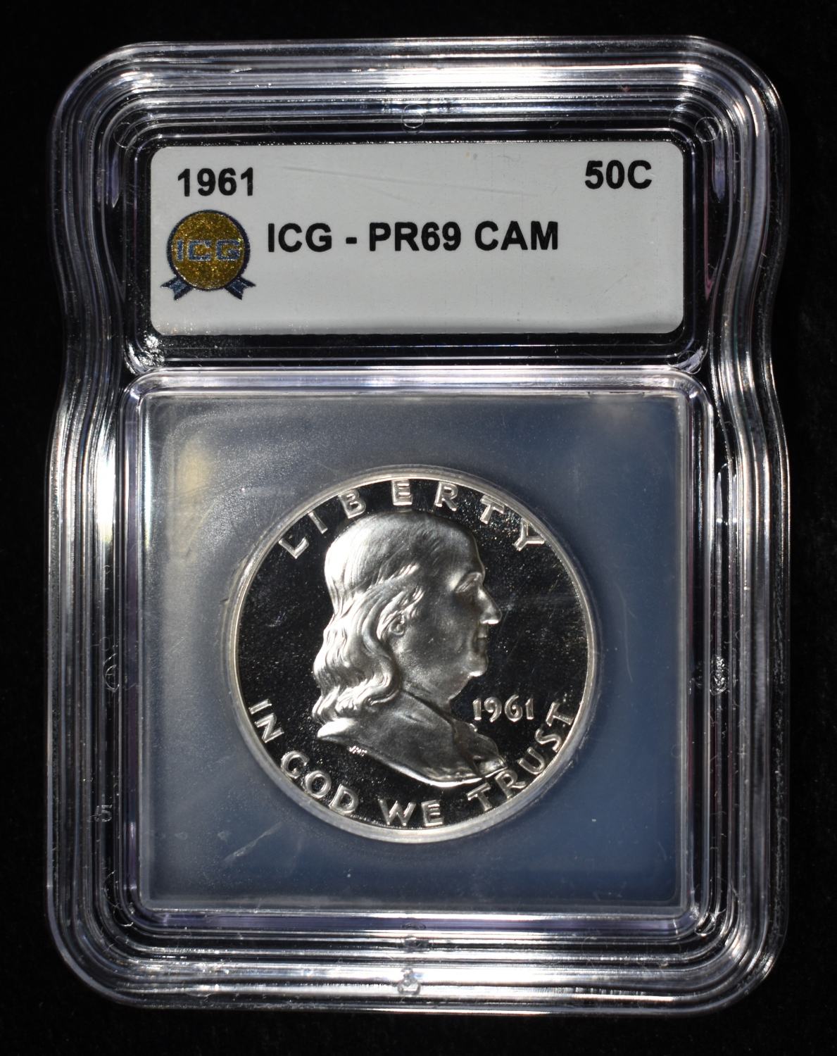 1961 FRANKLIN HALF DOLLAR ICG PR69 CAM