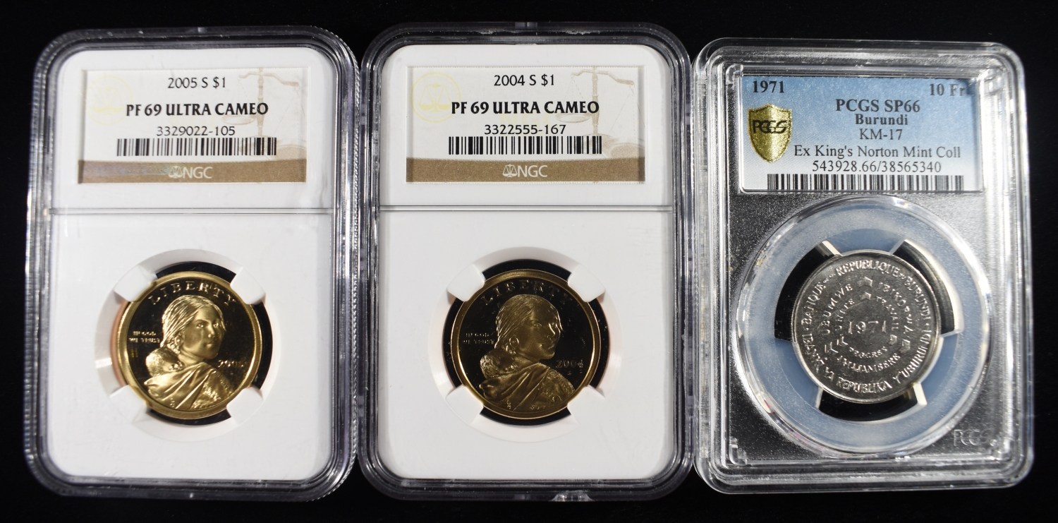 (3) GRADED COINS