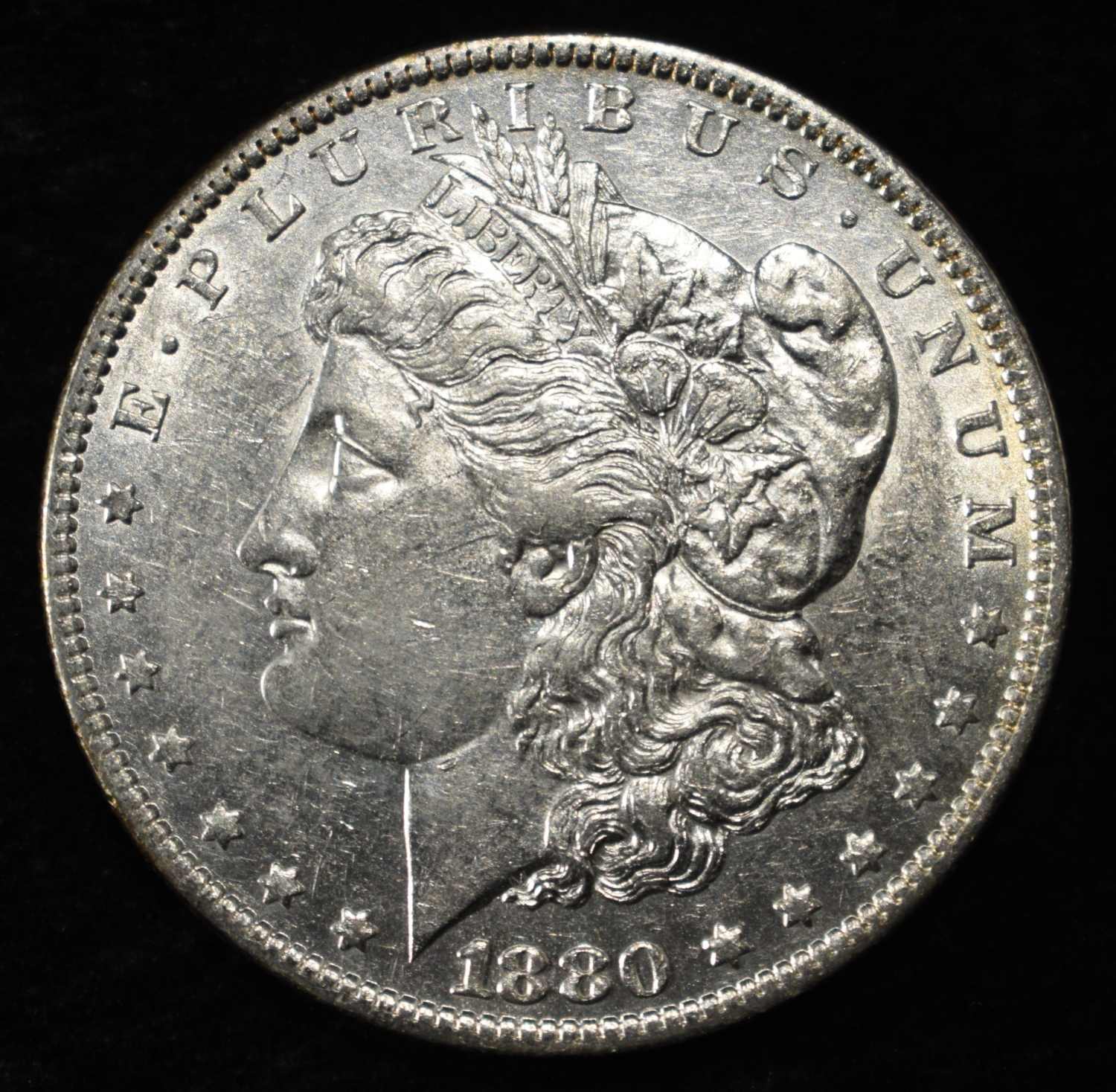 1880-O MORGAN DOLLAR AU