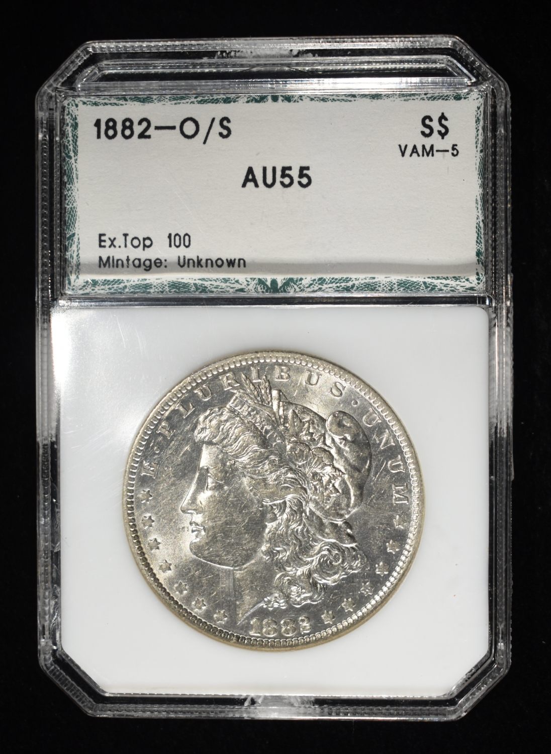 1882-O/S MORGAN DOLLAR PCI CH AU
