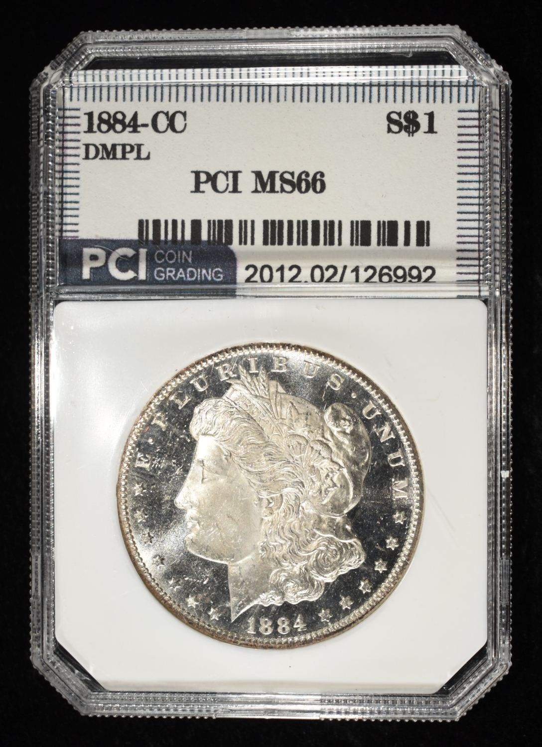 1884-CC MORGAN DOLLAR PCI SUPERB GEM BU DMPL