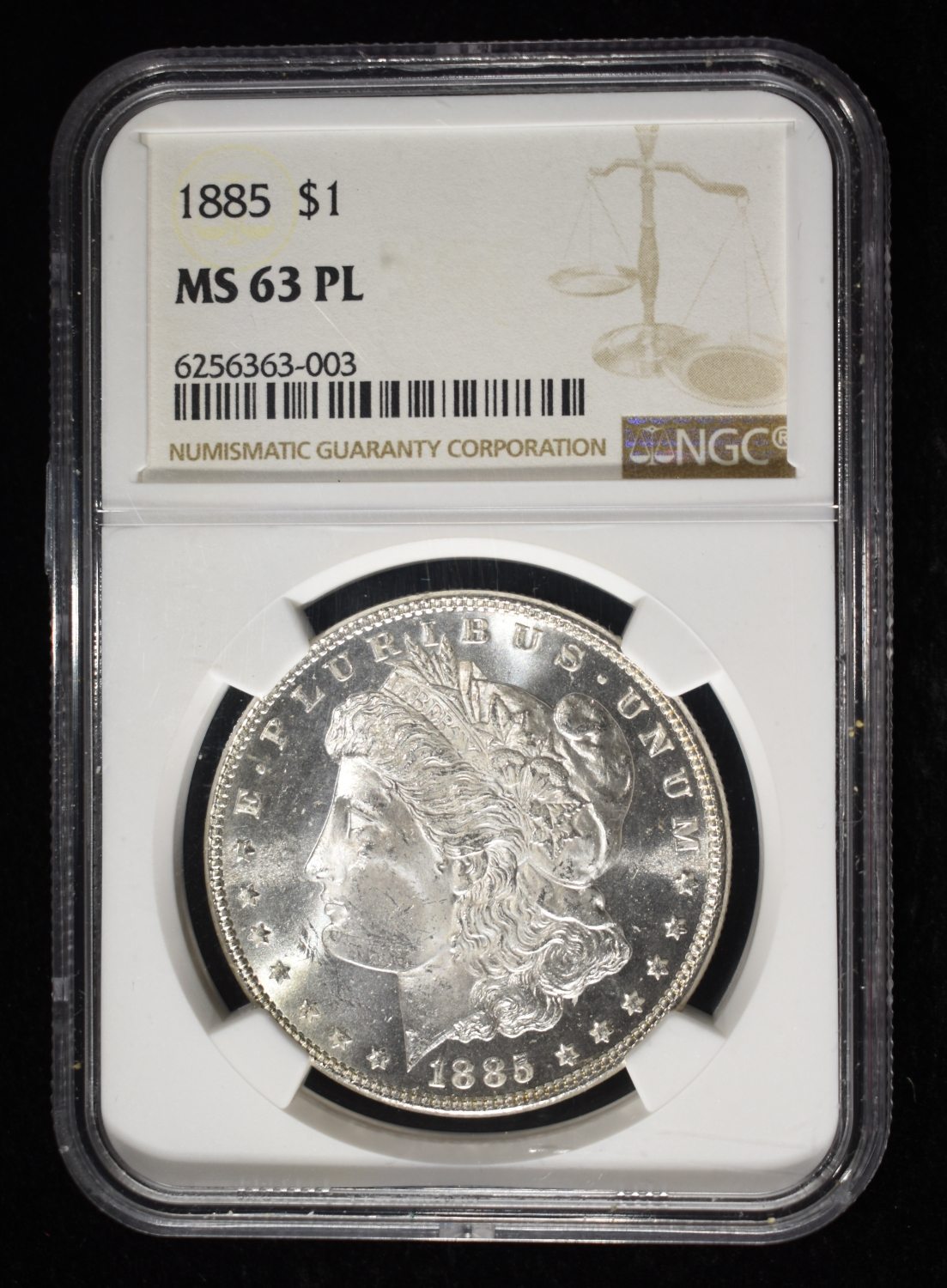 1885 MORGAN DOLLAR NGC MS63PL