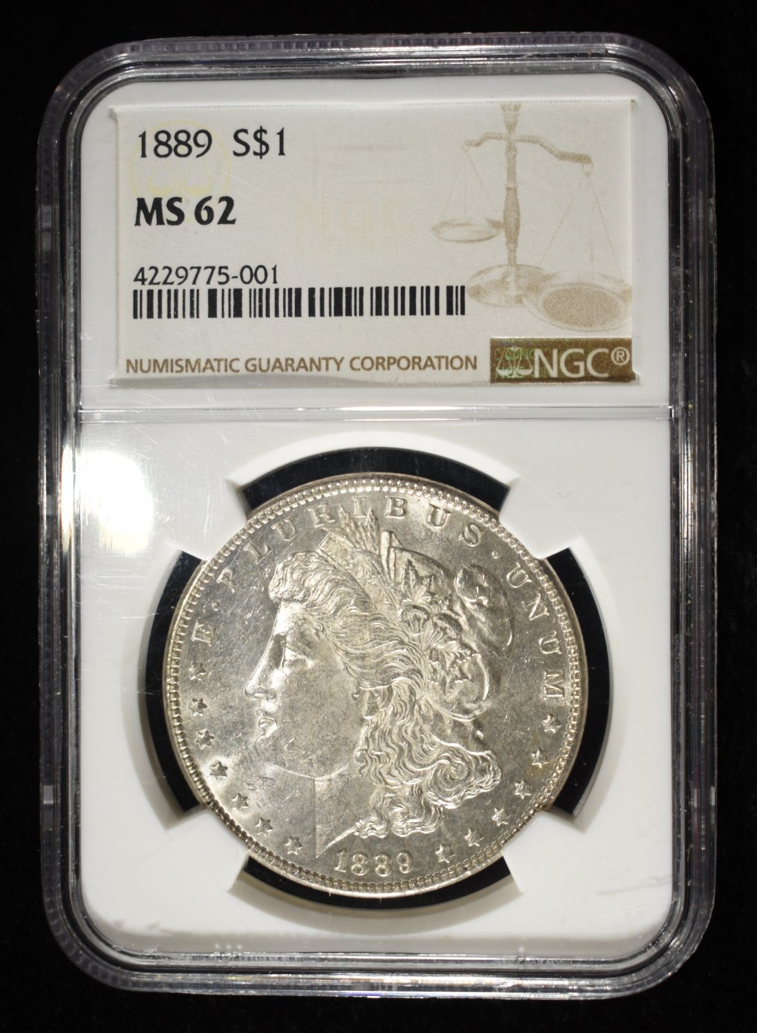 1889 MORGAN DOLLAR NGC MS62