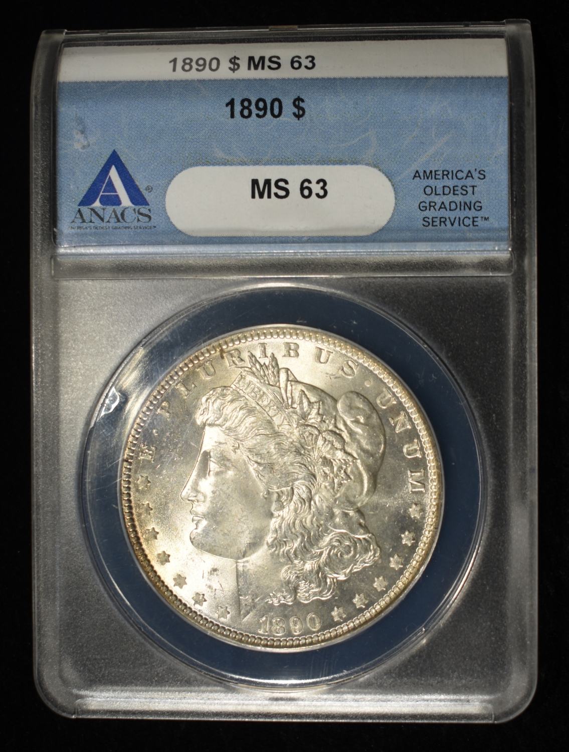 1890 MORGAN DOLLAR ANACS MS-63