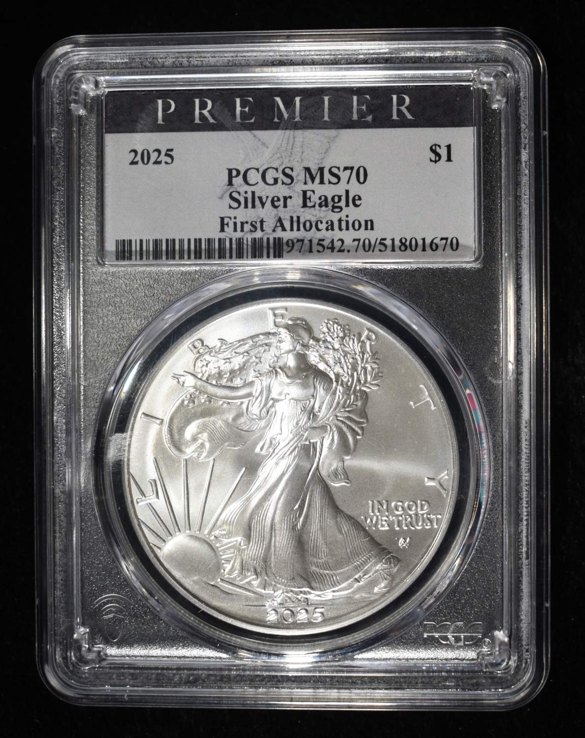 2025 AMERICAN SILVER EAGLE PCGS MS70 FA