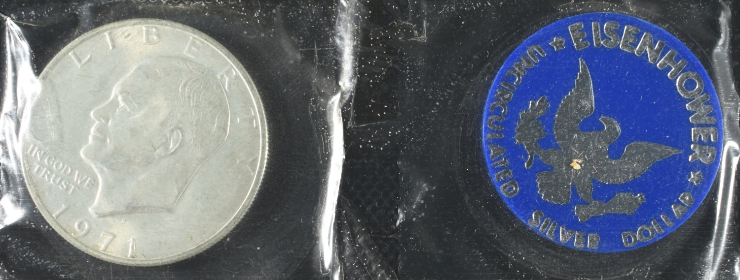 (2) 1971 EISENHOWER DOLLAR BLUE PACKAGING