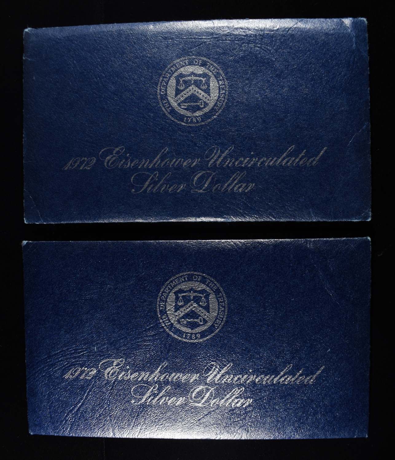 (2) 1972 EISENHOWER DOLLAR BLUE PACKAGING