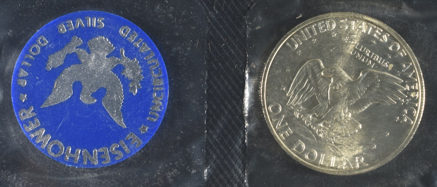 (2) 1972 EISENHOWER DOLLAR BLUE PACKAGING