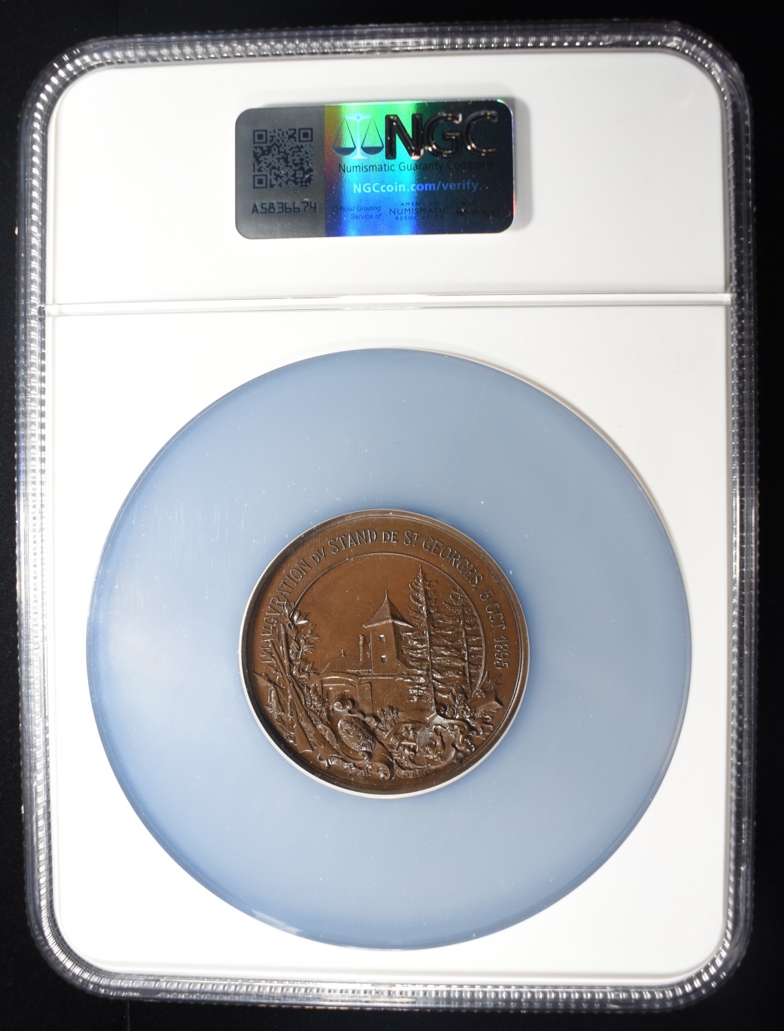 1895 SWISS SHOOTING FEST GENEVA NGC MS-66 BN