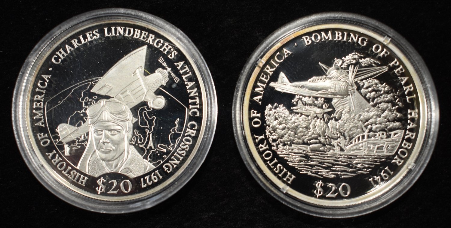(12) LIBR $20 HISTORY OF AMERICA 20G 0.999 SILVER